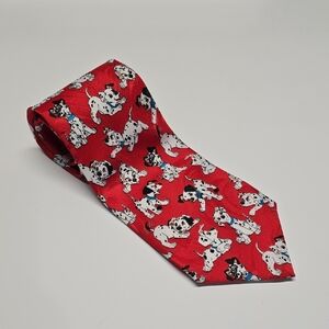 {Disney} 101 Red Dalmatian Print Tie
